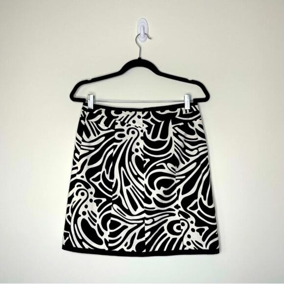 Etcetera Black Patterned Pencil Skirt with Zipper Detail 2 - Picture 2 of 6